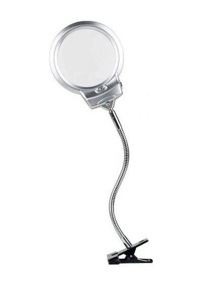 2.5 X 130 Mm 5x24 Mm Led Aydınlatmalı Büyüteç Masa Üstü Metal Hortum Mandallı Mg15124-c Hmngoxxtptprp