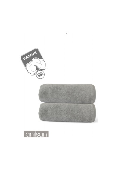 2'li Gri Banyo Havlusu - 70x140 Cm, 490 Gr, %100pamuk, Spa Ve Otel Havlusu Gri