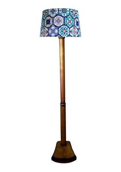 Lambada Masif Ahşap Tek Ayaklı Lambader ( Etnik Desen)(516277395)