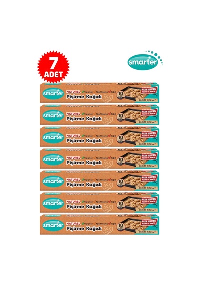 Smarter Naturel Ağartılmamış 7 Paket Yağlı Pişirme Kağıdı 10 Lu X 7 Kahverengi
