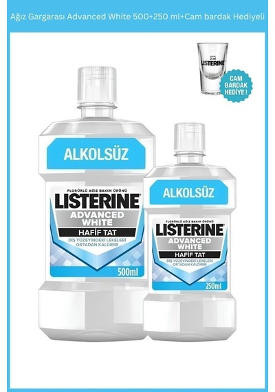 Ağız Gargarası Advanced White 500+250 Ml+cam Bardak Hediyeli