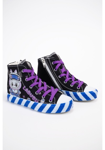 Scarpe Magiche Labubu Desenli Keten Bilekli Fermuarlı Çocuk Sneaker 31-35 Numara Arası Işıksızdır Siyah Scarpe Magiche Labubu Desenli Keten Bilekli Fermuarlı Çocuk Sneaker 31-35 Numara Arası Işıksızdır Siyah