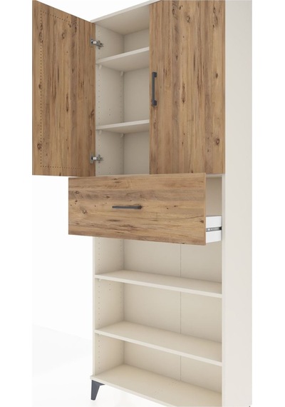 Arges Dolap 5 Raflı Tek Çekmeceli 2 Kapaklı 88x30x221 Aytaşı-çam Aytaşı