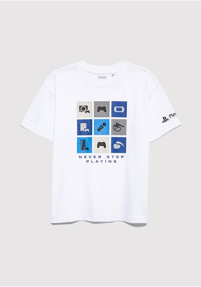 Mavi Ps Never Beyaz Erkek Çocuk T-shirt M6610374-620 Beyaz