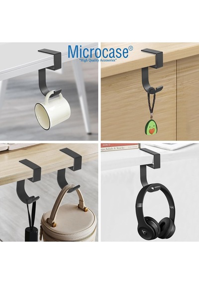 Microcase Masaya Monte Çanta Kulaklık Eşya Poşet Vb Tutucu Askı- Al4787 Gri