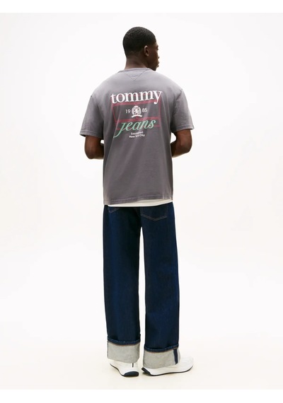Tommy Hilfiger Tjm Rlx Crest Play T, Bds Gri Erkek T-shirt