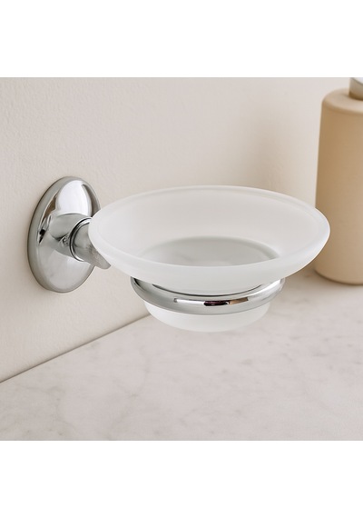 Banyo Katı Sabunluk - Plastik, Krom Metal Tutacaklı Çok Renkli