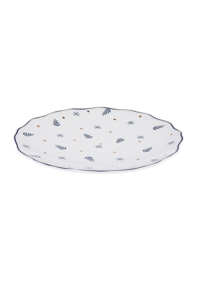 Emsan Infancy Snow New Year Yılbaşı New Bone 2'li Pasta Tabağı 20.5 Cm