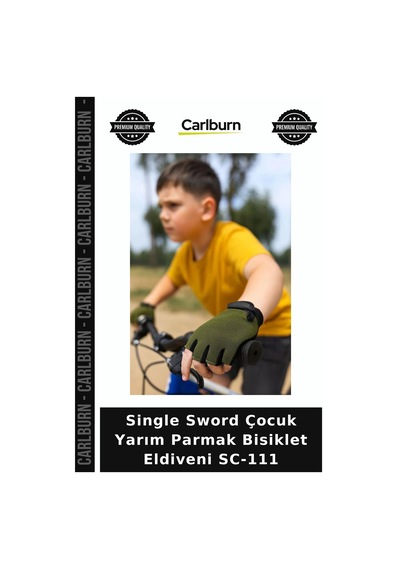 Single Sword Çocuk Yarım Parmak Bisiklet Eldiveni Sc-111 Açık Hava Ekipmanı