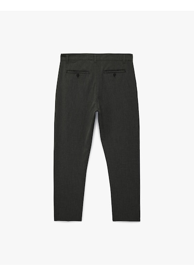 Koton Regular Fit Düğmeli Cepli Viskon Karışımlı Kumaş Pantolon Antrasit 6sam40048hw