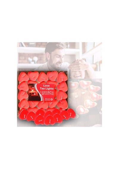 25 Li Kalpli Tealight Mum Kırmızı