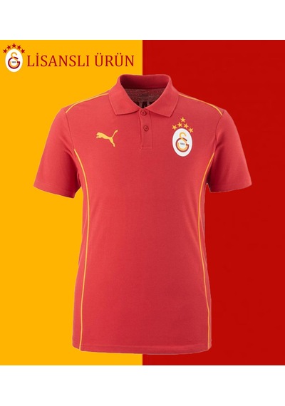 Galatasaray Lisanslı Puma Kırmızı 5 Yıldız Polo T-shirt Kırmızı