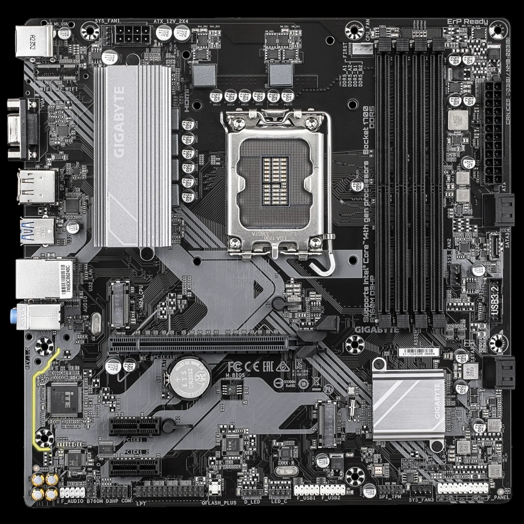 Gıgabyte B760m D3hp Ddr5, 4xddr5, 2xm.2, Dp, Hdmı, Vga, 12-13.14.nesil, Lga1700 Soket, Anakart