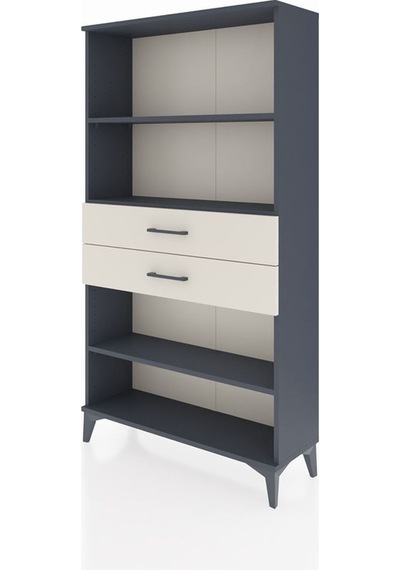 Arges Dolap 3 Raflı 2 Çekmeceli 88x30x163 Antrasit-aytaşı Antrasit