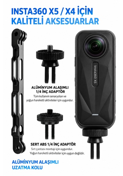 Insta360 Serisi Uyumlu 25 Parça Aksesuar Seti-görünmez Selfie Çubuğu İle Birlikte
