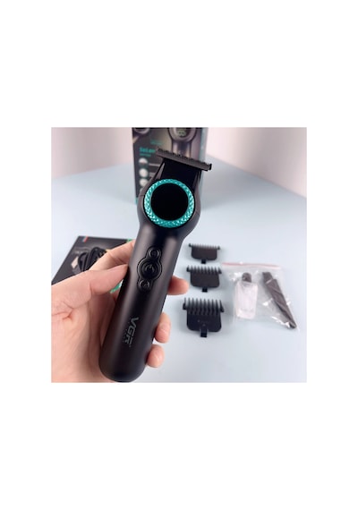 Şarjlı Tıraş Makinesi V-990 - 8000 Rpm Turbo Led Işıklı 200 Dakika - Siyah