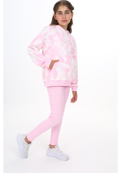Toontoy Kids Toontoy Kız Çocuk 2'li Takım Baskılı Kapüşonlu Düşük Omuz Cepli Sweatshirt & Basic Düz Tayt Pembe Toontoy Kids Toontoy Kız Çocuk 2'li Takım Baskılı Kapüşonlu Düşük Omuz Cepli Sweatshirt & Basic Düz Tayt Pembe