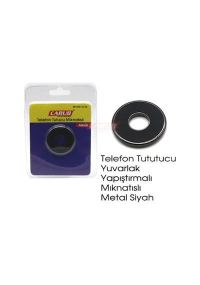 Telefon Tutucu Yapışma Mıknatıslı Metal Siyah