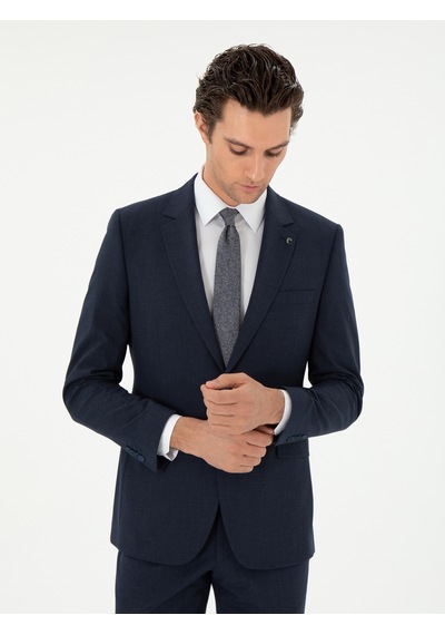 Cacharel Lacivert Slim Fit Klasik Takım Elbise