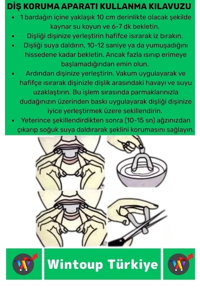 Diş Çene Sıkma Gıcırdatma Bruksizm Önleyici Gece Plağı Koruyucu Uyku Aparatı Protez Kaplı 4 Adet