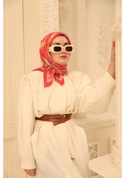 Silk Home Olinda İpek Eşarp 47001-13 Mercan, Pembe, Yanık Sarı, Mor, Sarı