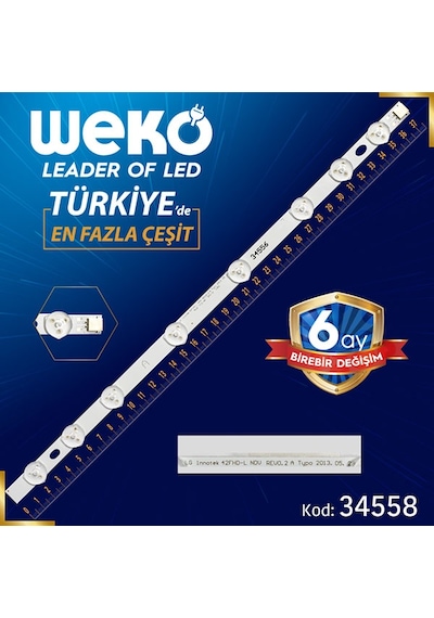 Seg Uyumlu 42Sd6100 Regal 42R6010F Finlux 42Fx610F Led Bar Takımı