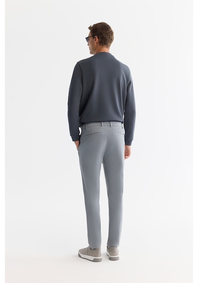 Avva Erkek Gri Yanı Lastikli Yumuşak Tuşeli Duble Paça Slim Fit Pantolon A42y3007