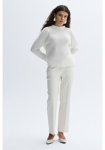 Mudo Kadın Kadın Ekru Loose Fit Bisiklet Yaka Kazak 1264232