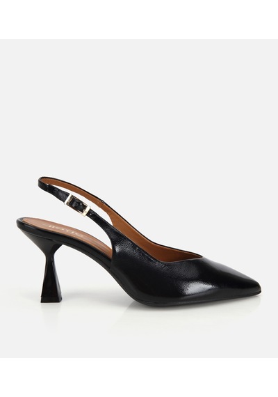 Hotiç Kadın Rugan Deri Siyah Sivri Burunlu Arkası Açık Kısa Topuklu Stiletto 01ayh322090a100 01ayh322090a100 Siyah