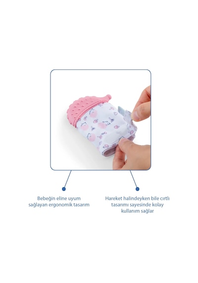 Babyjem Bebek Diş Kaşıyıcı Eldiveni Kirpi Pembe