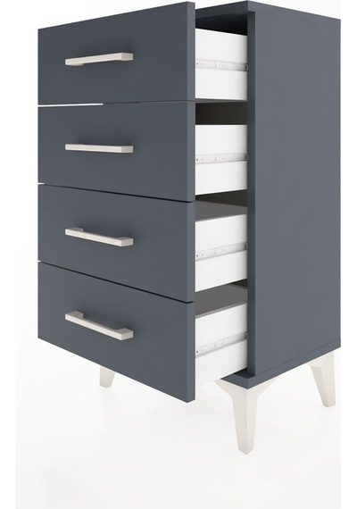 Arges Komodin 4 Çekmeceli 44x30x80 Antrasit-antrasit Antrasit