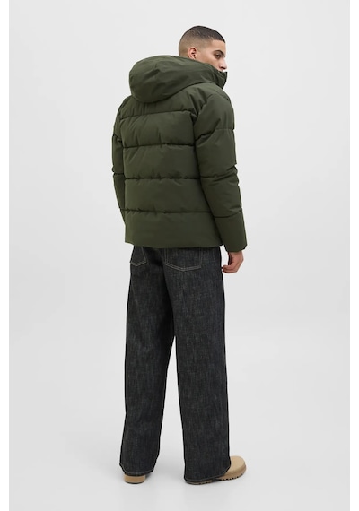Jack & Jones Erkek Jjglobal Kapüşonlu Şişme Mont 12283517 Koyu Yeşil Koyu Yeşil