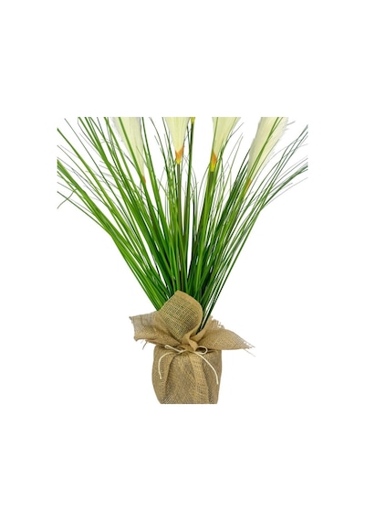 Yapay Çiçek Beyaz Püskül Grass Keten Saksılı Panpas 80 40cm Saz