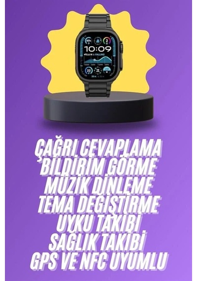 Ers- Ultra 3 Kordonlu Amoled Ekran Akıllı Saat Çok Fonksiyonlu Uyku Ve Sağlık Takibi