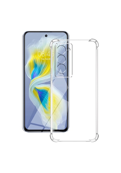 Tecno Camon 18p Kılıf Kamera Korumalı Airbag Antishock Köşe Korumalı Şeffaf Silikon Kapak