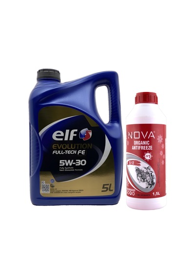Elf Evolution Full-Tech Fe 5W-30 DPF Partiküllü Motor Yağı 5 L + Organik Antifriz 1.5 L + Cam Suyu
