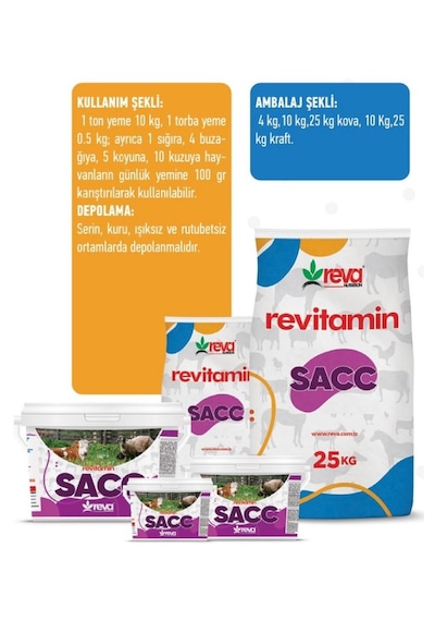 Revitamin Sacc-iştah Açıcı,geçiş Dönemleri Hayvan Yem Katkı 10kg