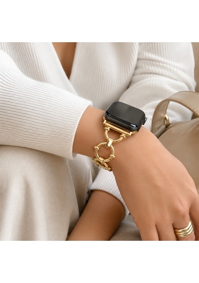 Apple Watch Uyumlu Metal Bileklik Saat Kordonu - Kadınlara Özel Şık Kayış - 38/40/41mm