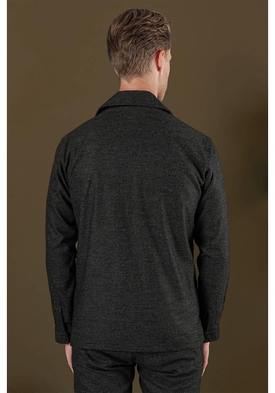 Efor G 1560 Slim Fit Siyah Klasik Gömlek Siyah