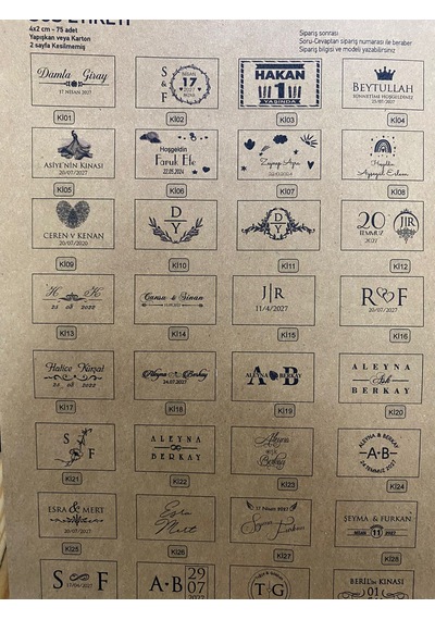 Kraft 4x2 cm Söz Nişan Kına Nikah Düğün Şişe Ve Magnet Kraft Kart