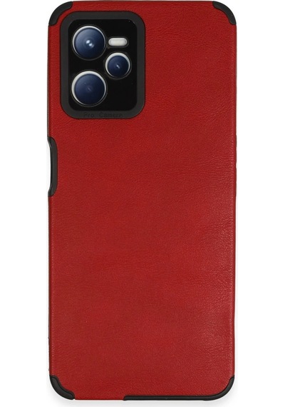 Hnrlıshp Newface Realme C35 Kılıf Loop Deri Silikon - Kırmızı
