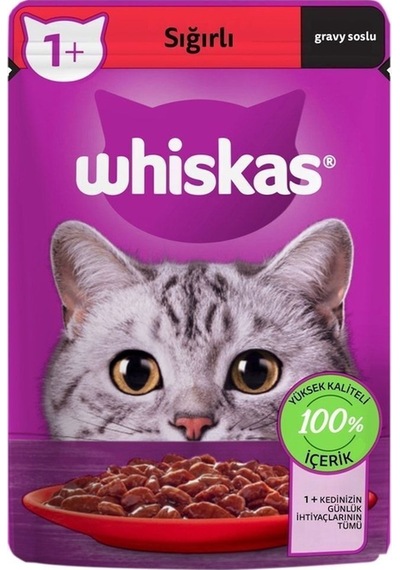Whiskas Pouch Sığırlı Yetişkin Kedi Maması 85 Gr X 28 Adet