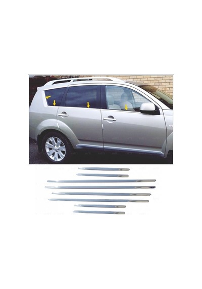 Ebal Otomotiv Mitsubishi Outlander Krom Cam Çıtası 8 prç. 2008-2013 P. Çelik