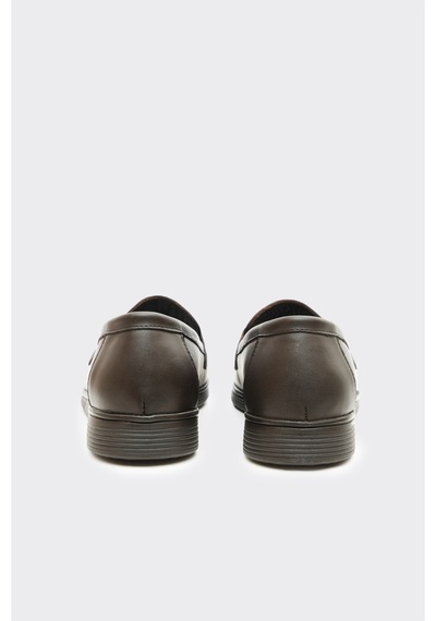 Derinet Hakiki Soft Deri Tokalı Kadın Loafer Kahve Kahve
