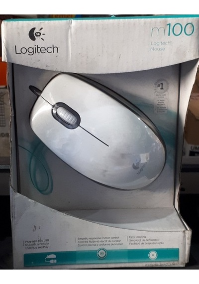 Logitech Mouse Kablolu M 100 Beyaz