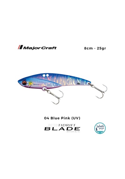 Major Craft Tidrift Blade 8cm 25gr 04 Blue Pink Uv Vibrasyon Maket Balık