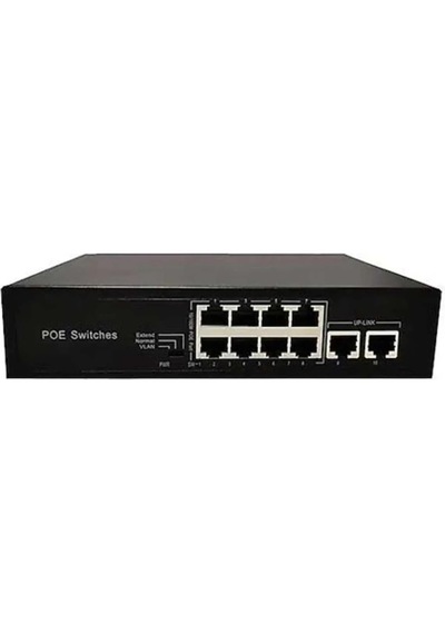Videopark Vıdeopark Vp-8p-2up 8 Port 10/100m Poe + 2 Port 100m Uplink 120w Poe Swıtch Dahili Power