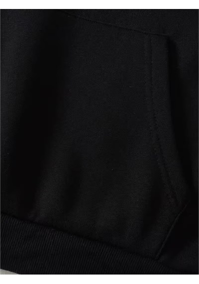 Nevermind Oversize Hoodie Grafik El Çizimi Baskılı Unisex Kapüşonlu Sweat Siyah