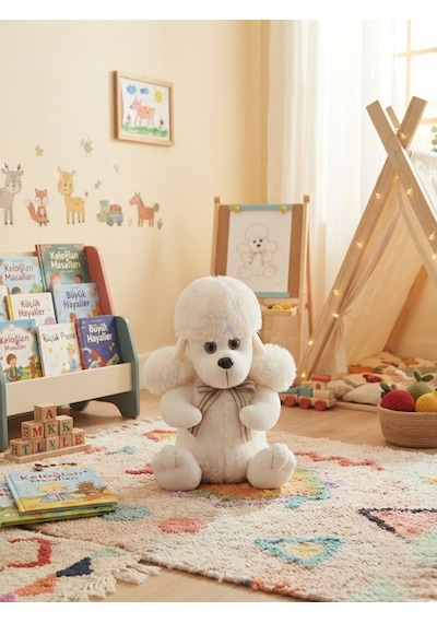 Peluş Uzun Kulaklı Köpek 45 Cm Krem