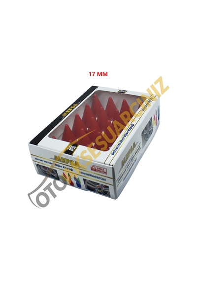 A Kalite Mefsa Bijon Kapağı Sivri 17 Mm Kırmızı 20 Li Set
